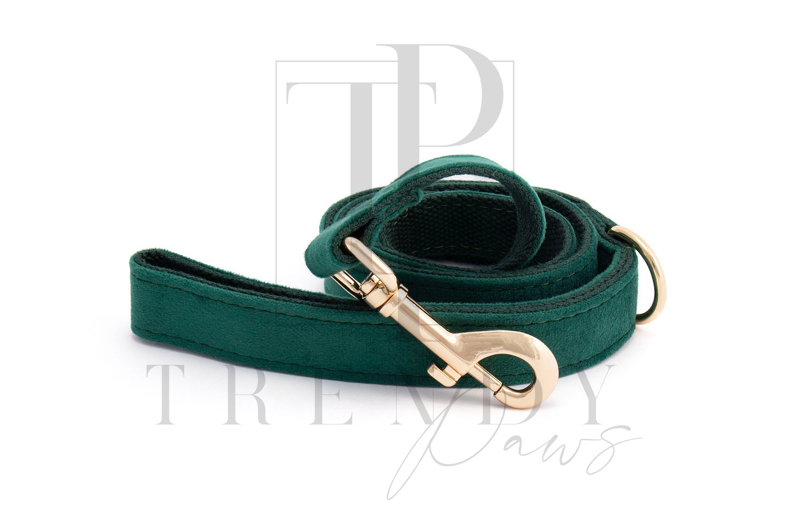 Green velvet dog leashes