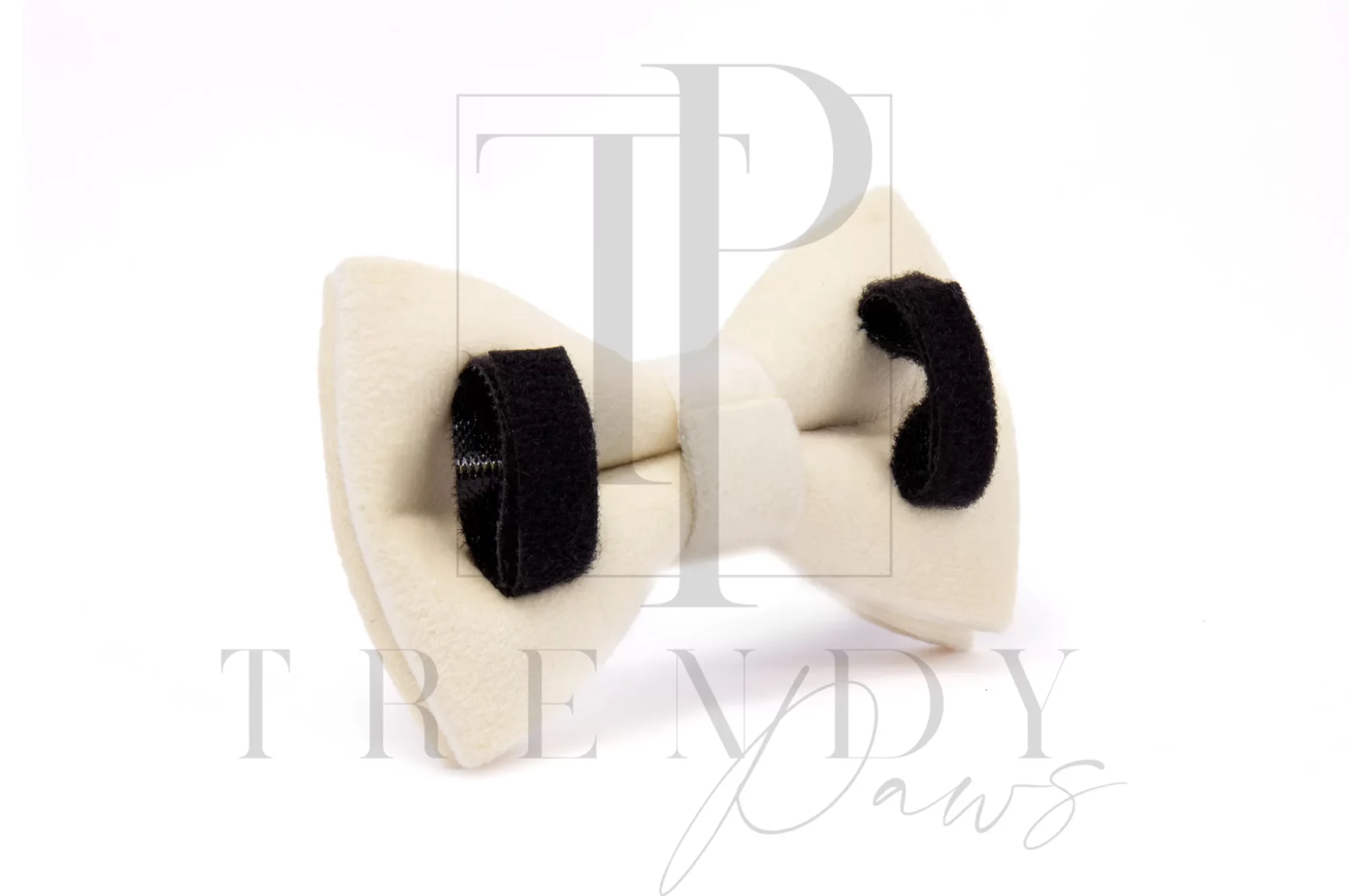 Milky white velvet dogs bow ties