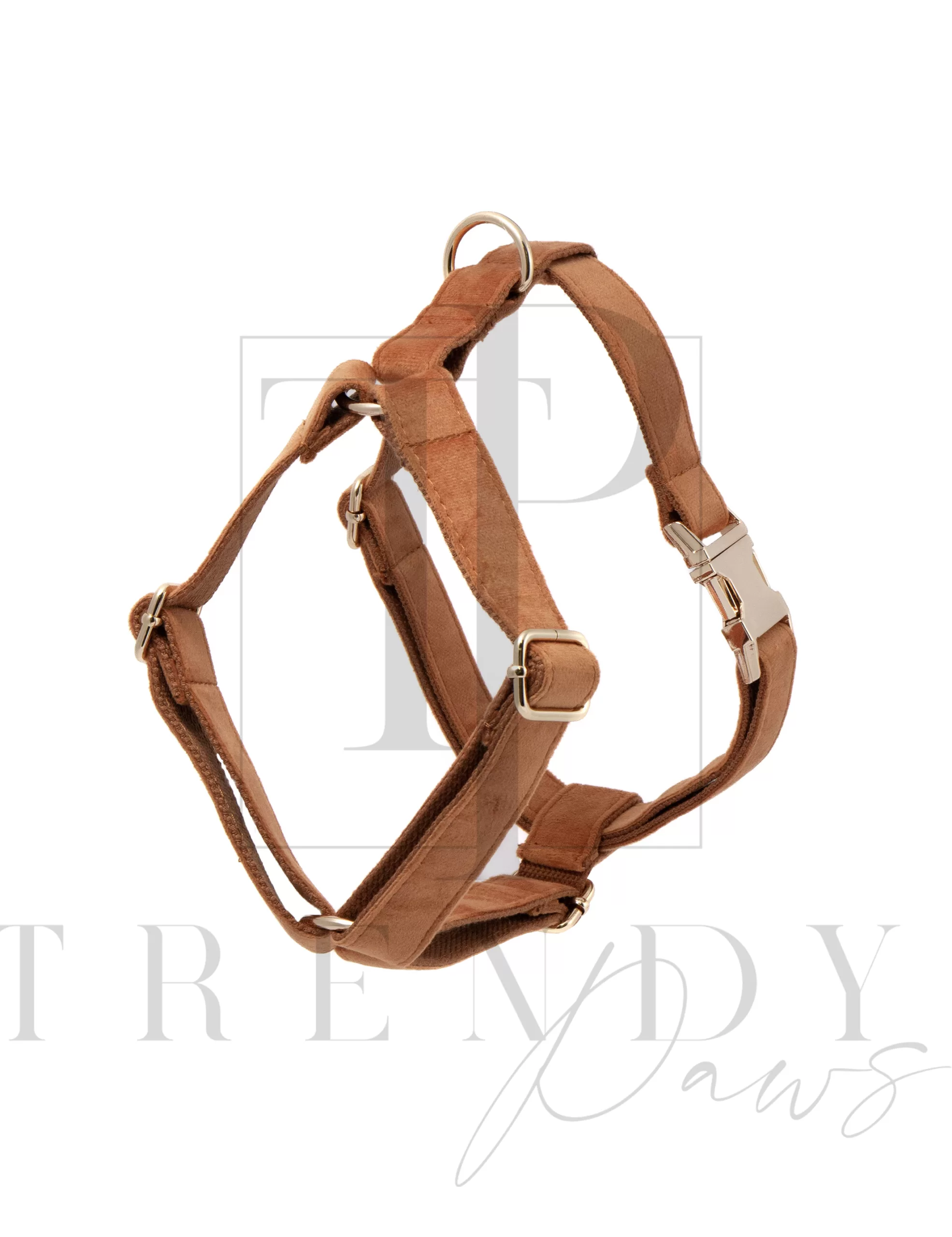 Caramel velvet soft dog harnesses harness