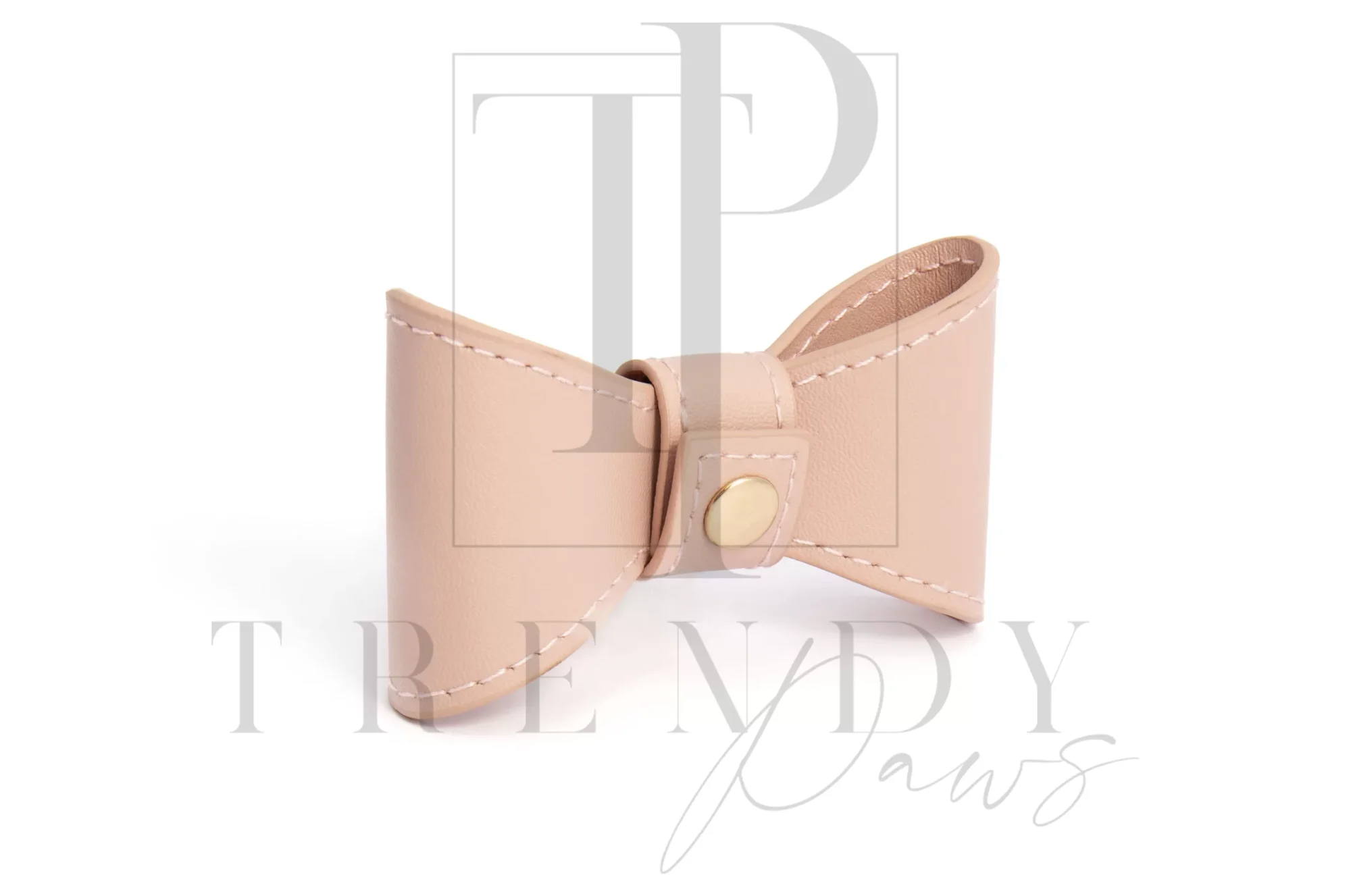 pink Pu leather dogs bow ties claps