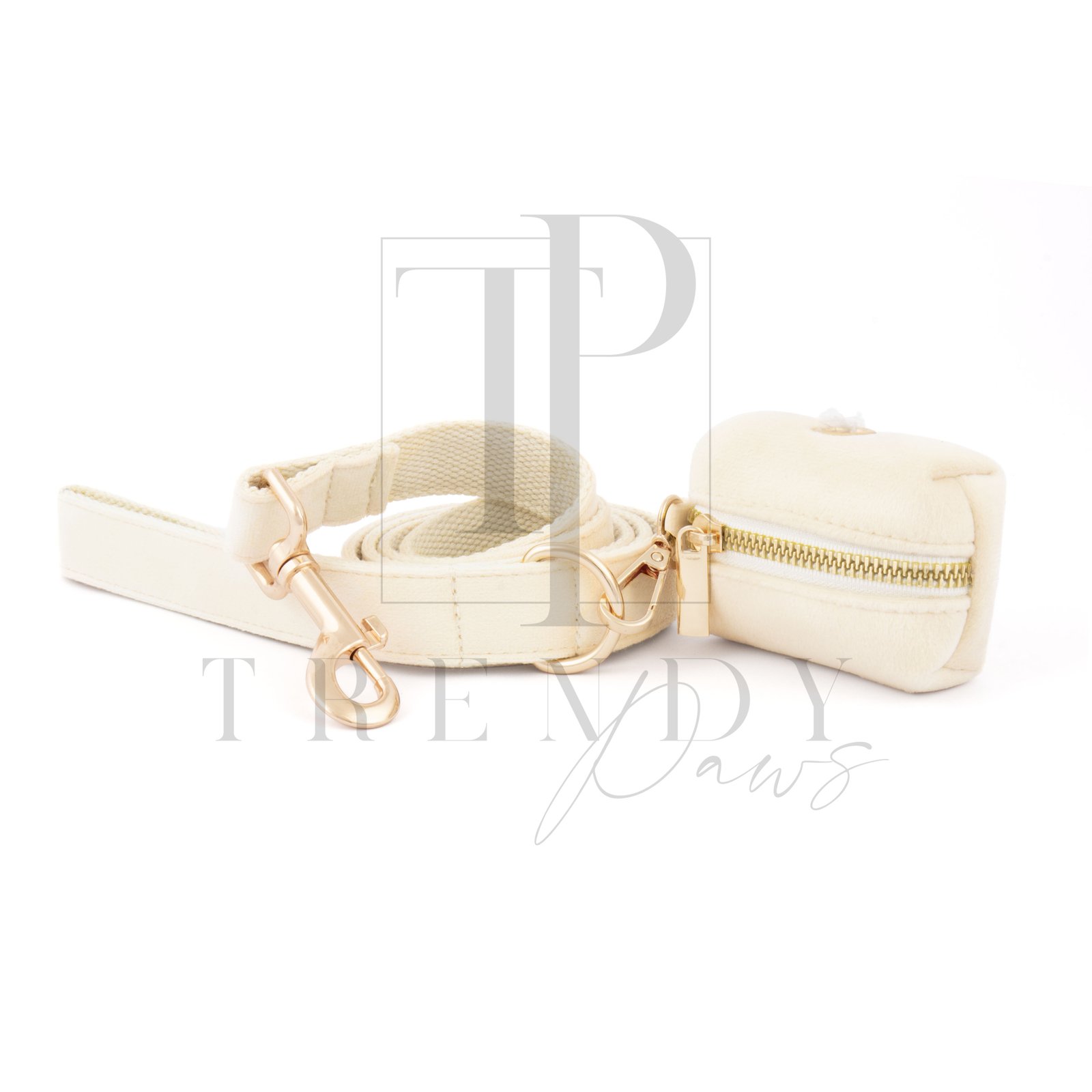 Trendy paws dėklas maišiukams ir pavadėlis suniui baltas