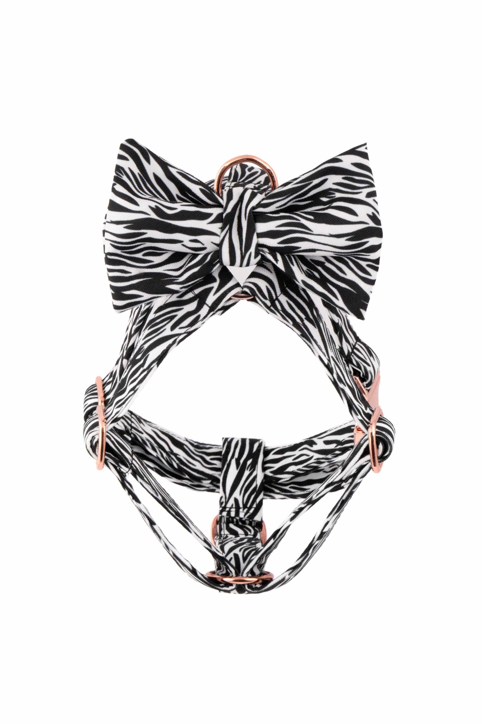 Trendy paws ZEBRA šuns petnešos su peteliške sparnais, madingas